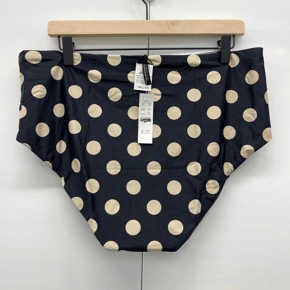 J.Crew High Rise Full Coverage Bikini Bottom Reversible Dot Stripe Print XXL NWT - Picture 6 of 9